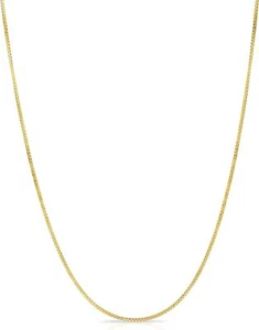 Floreo 14k Yellow Gold / White Gold / Rose Gold 0.75mm Solid Box Chain Necklace - Picture 1 of 14