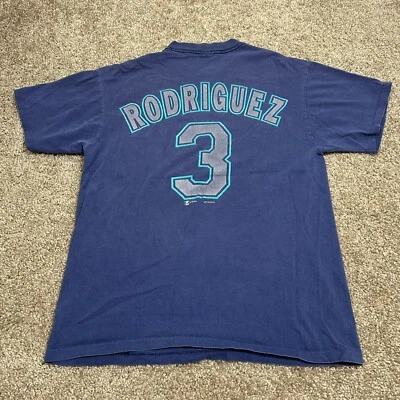 Vintage 90s Seattle Mariners Alex Rodriguez #3 T-shirt Size Small Single Stitch - Image 1 of 4