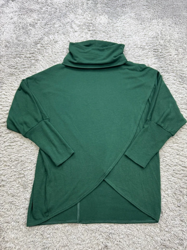 Nally Millie 毛衣女式 S/Medium Forest 绿色 3/4 袖裹身高领美国 — 第 1/4 张图片