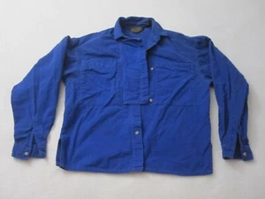 Camicia vintage Eddie Bauer flanella manica lunga bottoni petto patta cotone blu - Foto 1 di 7
