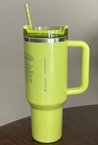 Neu im Karton Starbucks SS Stanley 40 Unzen Becher mit Strohhalm Becher Tasse limettengrün brandneu - Bild 1 von 10