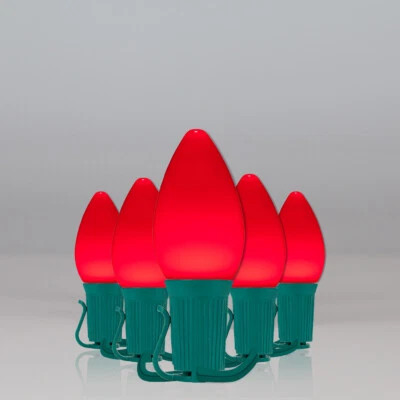 50 C7 OptiCore Shatterproof LED Christmas Lights Smooth Finish, Green Wire 50ft - Image 1 of 4