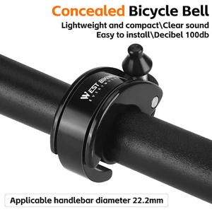 WEST BIKING Concealed Clear Sound Bike Bell Mini Bicycle Handlebar Bell 100dB - Picture 1 of 14