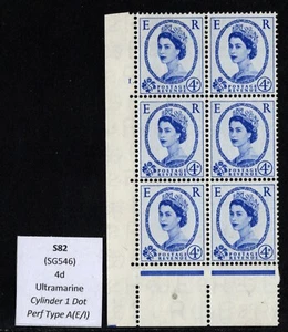 Wilding Specialist - S82 (SG546) St Edward Zylinder 1 Punkt Sechserblock (MNH) - Bild 1 von 3