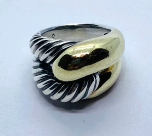 David Yurman Ring Sterlingsilber & 14 Karat Labyrinth Größe 5 - Bild 1 von 7