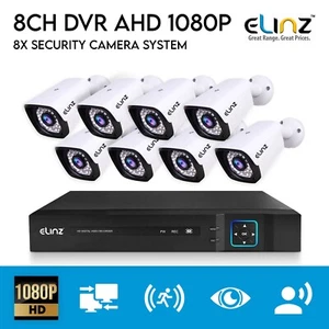8CH 1080P HD Audio CCTV AHD DVR 8x Bullet Security Camera System No HDD - Picture 1 of 12