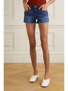 FRAME Le Cutoff Mid Rise Stretch Cotton Denim Jean Shorts Blue Women's Size 23 - Picture 1 of 9