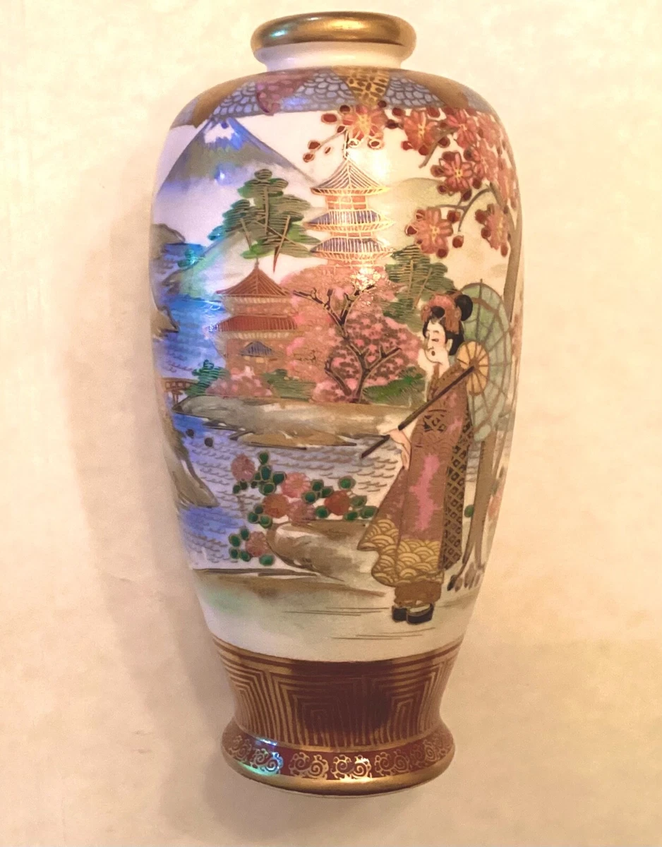陶瓷多色老式原版古董日本花瓶| eBay