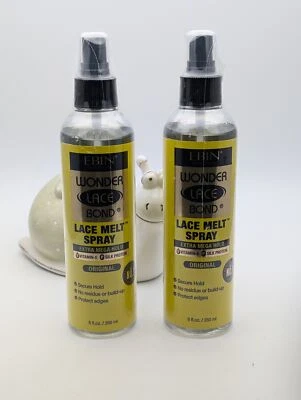 2x EBIN New York Original Wonder Lace Bond Lace Melt Spray 250ml Extra Mega Hold