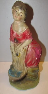 Statua in gesso anni 50 LAVANDAIA presepe altezza 27 cm - Imagen 1 de 8