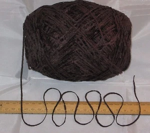 9 x 100g balls Dark Brown Acrylic flat Chenille knitting wool yarn 4 ply 900g - Picture 1 of 3