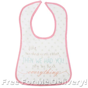 PINK BABY BIB SET - Cute Heart-Warming Message Set of 2 Bibs *FREE DELIVERY* - Bild 1 von 1