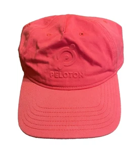 Peloton Hat Adjustable Coral Pink Baseball Cap Embossed Slightly Faded - Picture 1 of 3