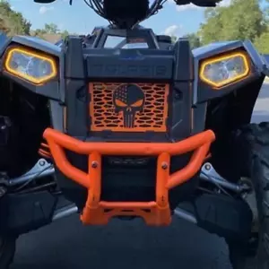 Custom Orange Punisher Polaris Scrambler Grill 850 1000 XP HO 2013-2024 - Picture 1 of 4