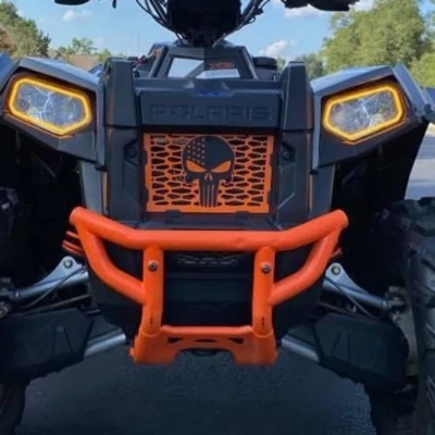 Custom Orange Punisher Polaris Scrambler Grill 850 1000 XP HO 2013-2024 - Image 1 of 4