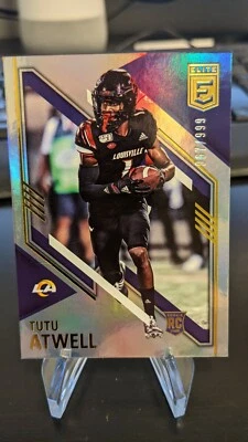 2021 Donruss Elite TuTu Atwell Rookie Numbered 967/999 LA Rams - Image 1 of 2