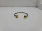 MAGNETIC STAINLESS STEEL CABLE GOLD BALL GOLF CUFF BRACELET