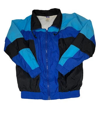 Chaqueta cortavientos azul Pro Spirit de colección para hombre M cremallera frontal nailon poliéster años 90 Foto 1 de 4