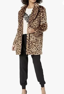 Abrigo ASTR The Label Inez piel sintética leopardo talla S nuevo con etiquetas - Imagen 1 de 6