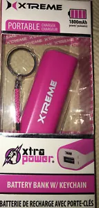 Xtreme Power Stick w/keychain~1800 mAh ~PINK Portable Charger~NEW/Sealed-FAST SH - Picture 1 of 2