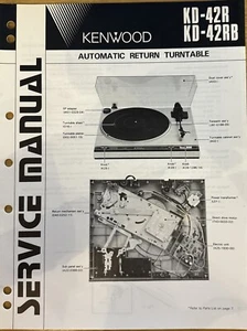 Kenwood Original Service Manual KD-42R / RB Automatic Return Turntable - Picture 1 of 1