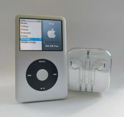 1TB iPod Classic 7th Generation | 2200mAh Battery & Flash Memory - Silver/Black - image 1 of 4