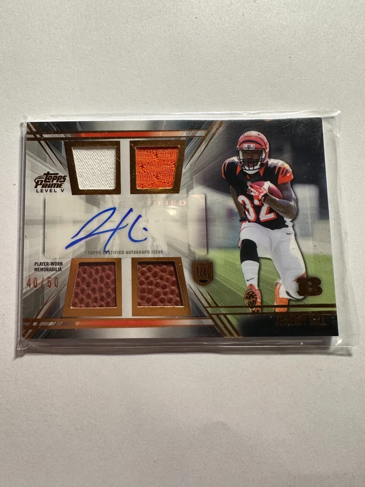 K21,988 - 2014 Topps Prime Auto Relics Level 5 Copper #PVJH Jeremy Hill #/50 - Image 1 of 1