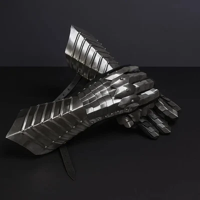 Guanteletes Nazgul: Guantes de caballero de acero medievales - armadura cosplay LARP Foto 1 de 4