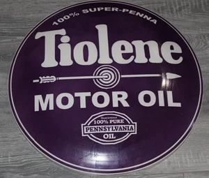 Letrero metálico redondo de 24" de aceite de motor Tiolene - Imagen 1 de 4