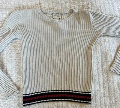 Suéter Gucci Niños Crema Cuello Redondo 100% Algodón Talla 6 Años Hecho en Italia Unisex Foto 1 de 4