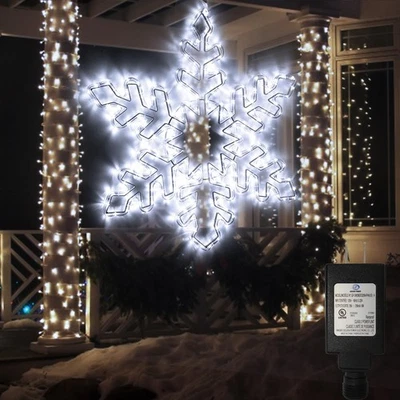 DBFAIRY 27 Christmas Big Snowflake Lights Mains Powered Window Hanging Lights...