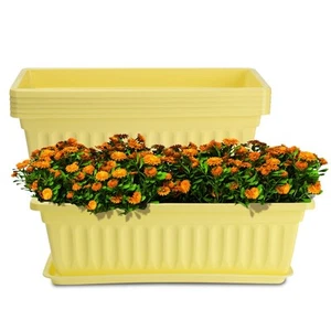 6 Pack Window Box Planter, 17 inches Plastic Vegetable Flower Planter Boxes w... - Picture 1 of 8