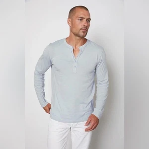 Neu mit Etikett Alvaro Henley Samt für Herren von Graham & Spencer $ 110 hellgrau Large - Bild 1 von 7