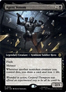 Agent Venom Extended Art Marvel's Spider-Man Regular 0255 MTG Magic - Foto 1 di 2