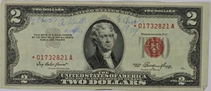 1953 $2 Dollar Bill Red Seal STAR Note Fine See details - Picture 1 of 2