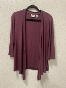 Chico's Travelers slinky open front cardigan Size 0 (Small 4) purple - Picture 1 of 3