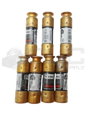 NOVO LOTE DE 7 FUSÍVEIS BUSSMANN FRN-R-20 TIME DELAY 20A 250V - Imagem 1 de 4