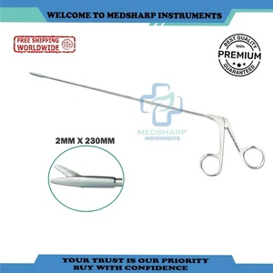 Micro forbici laringe punta dritta otorinolaringoiatra gola 2mmx230mm strumenti - Foto 1 di 3