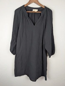 Nation LTD Kleid Damen klein schwarz Baumwolle Gaze Tunika Boho Freizeit Bauer USA - Bild 1 von 8