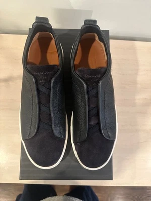 Tenis Ermenegildo Zegna Couture Triple Puntada Para Hombre Azul Marino Talla US 7.5 EU 6.5 Foto 1 de 4
