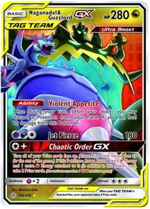 NM-Mint Naganadel & Guzzlord Tag Team GX - 158/236 - Ultra Rare Pokemon Cosmic E - Picture 1 of 1