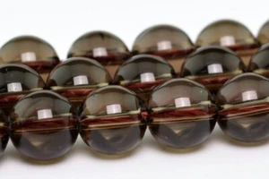 Cuentas sueltas de cuarzo ahumado natural grado AAA piedras preciosas redondas 3-4/5-6/7-8/MM - Imagen 1 de 11