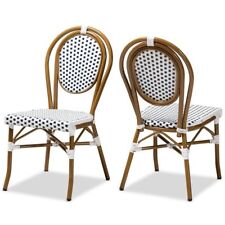 Set of 2 Baxton Studio Gauthier Navy and White Dining Chairs