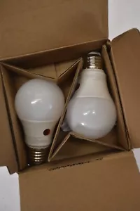 Amazon Basics A19 Dusk To Dawn Sensor LED Light Bulbs 2 Pack 9W E26 60W - Picture 1 of 5