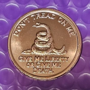 Don't tread on me; 1 AVDR oz .999 Fine Copper round - Picture 1 of 4