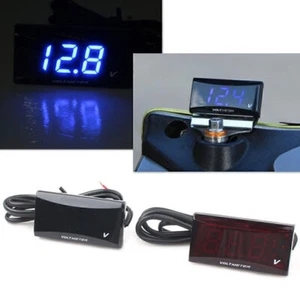 Motorcycle Universal Mini LED Digital Voltmeter Voltage Meter Instruments Gauge - Picture 1 of 12