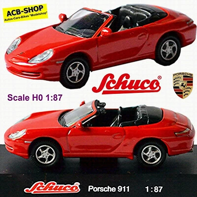 Porsche 911 Cabrio Tipo: 996 Roadster 1997-2006 Rosso 1:87 Schuco 21600 - Immagine 1 di 4