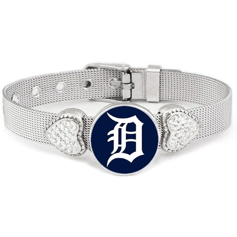 Detroit Tigers Women's Adjust. Silver Bracelet Jewelry Gift D26 Cover