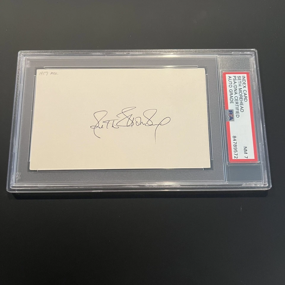 Seth Morehead Signed Index Card 3x5 PSA Slabbed Graded N Mint 7 Phillies Cubs - Image 1 of 2