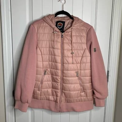 1 Madison insulated hybrid puffer hooded full zip jacket size XL pink rose - Image 1 of 4
